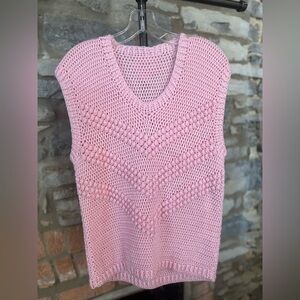 Vintage pink knit sweater vest